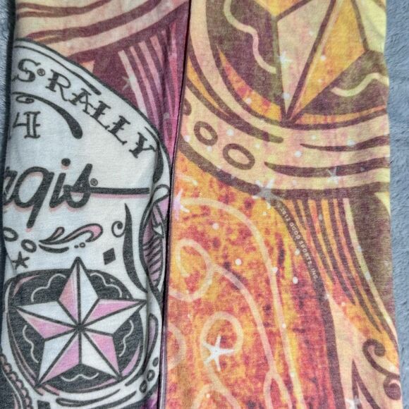 Vintage Sugar Skull Top XL Slim Y2K Print Goth V-Neck Biker Rave Rock Summer - Picture 8 of 10